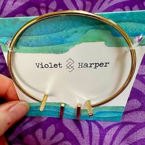 Violet Harper Jane Bar Bracelet and Earring set - Gold- Originally $57